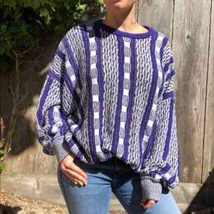 VTG purple oversized boyfriend grandpa sweater